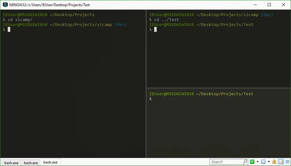 Смотрю, как делится окно