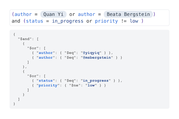 Query Language Input